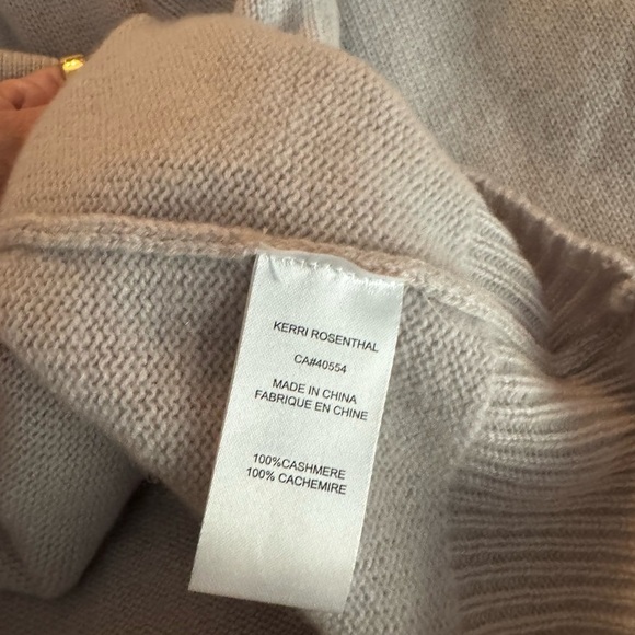 Kerri Rosenthal Smile Pass It On Cashmere Patch Hoodie Sweater size large - Picture 8 of 8